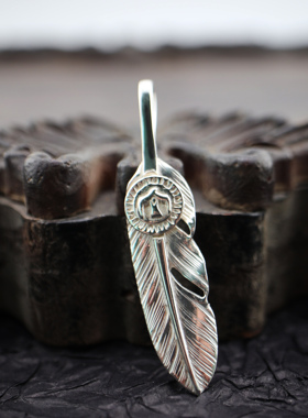 铁头的店情侣925银羽毛吊坠