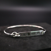 男女情侣款 铁头 潮流 Munchen 锤纹logo银牌手镯 店 Werkstatt