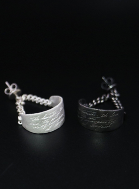 铁头的店 DETAJ 月神系列莎士比亚黑塞诗歌耳环 925纯银 日潮