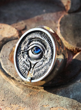 泪目戒指铁头的店纯银原创情侣