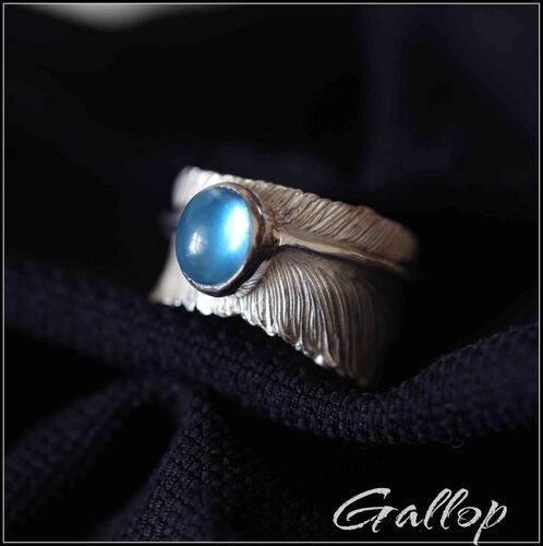 gallop羽毛戒指手工a级錾刻