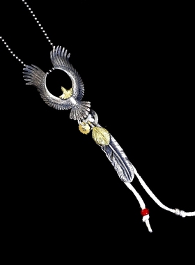 7cm鹰吊坠项链铁头的店纯银情侣