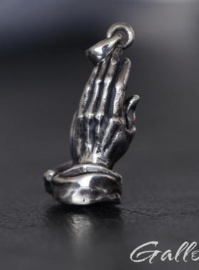 祈祷之手铁头的店情侣纯银吊坠