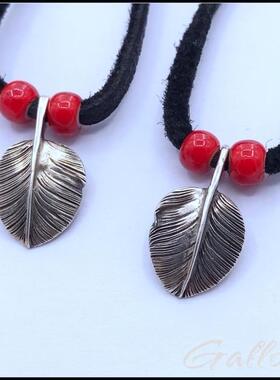 福字羽毛吊坠铁头的店纯银情侣