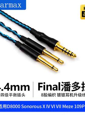 8股单晶铜D5200 9200拜亚TP5 Final D8000 Meze109pro99Neo耳机线