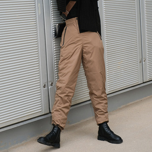 滑雪裤 时尚 外穿女加厚保暖原创设计2024秋冬高腰显瘦长裤 羽绒裤