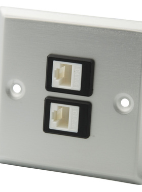 86型铝合金面板 双口CAT6 RJ45 网络 母对母直插式 可定制