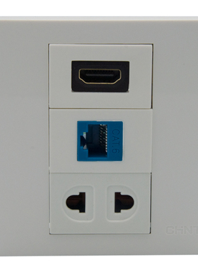 86型欧规 2孔电源 1口网络 1口HDMI 组合面板