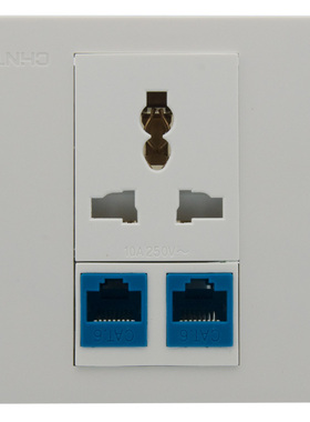 86型欧规 3孔电源 2口网络 组合面板