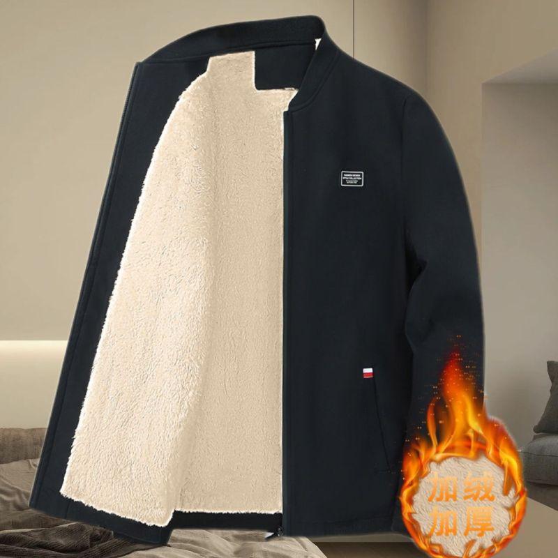 男士棉衣棉服加绒加厚秋冬季夹克保暖外套青年修身休闲棒球服上衣