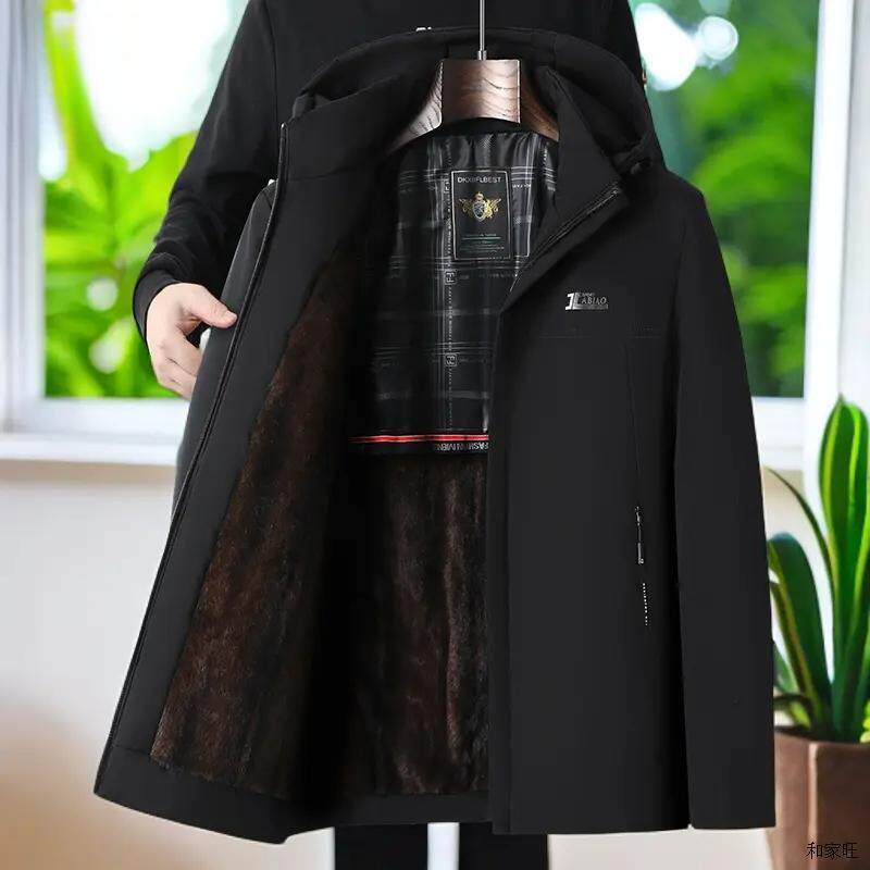 2026高端新款爸爸冬装外套棉衣中老年加绒加厚棉服男中年保暖棉袄