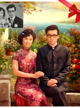 手绘照片礼物肖像油画