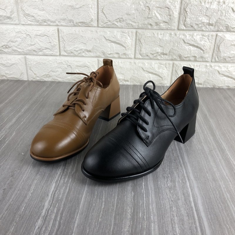 断码特价春季新款真皮深口系带单鞋百搭圆头粗跟中跟女鞋英伦皮鞋,女鞋,深口单鞋,淘宝优惠券,粉丝福利购,淘宝优惠卷