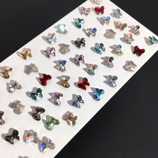 6mm60颗美甲钻指甲饰品多色混合款 新款 小型号尖底异形蝴蝶结4.5