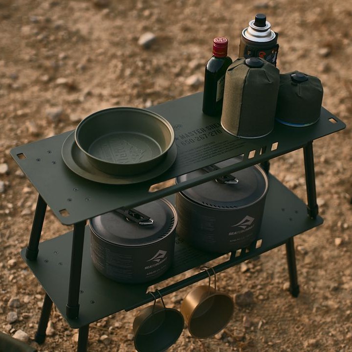 韩国CARGO户外折叠桌子置物架露营铝合金装备战术桌小桌置物架