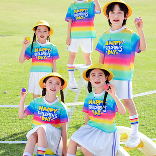 儿童演出服小学生合唱服夏季 短袖 英伦风毕业照幼儿园表演服装