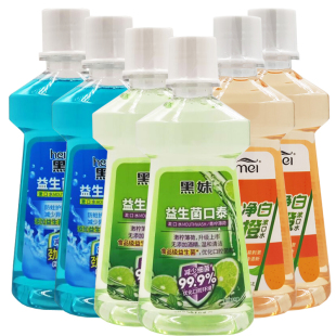 黑妹口泰漱口水250ml*6瓶口气清新清洁护龈阳光橙讯洁嗽口液男女