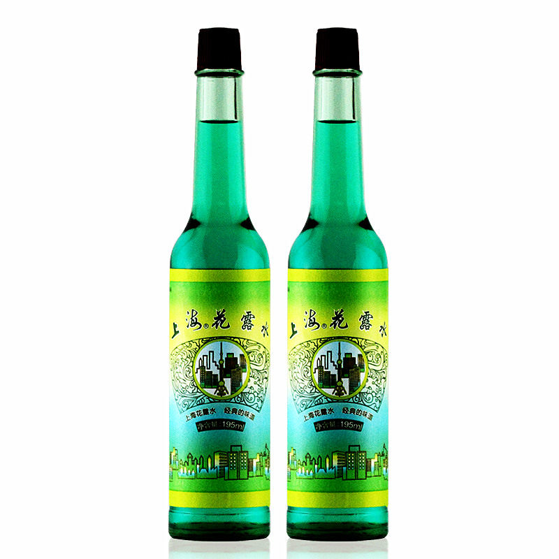 上海花露水195ml*2瓶 清凉沐浴拖地可用花香味经典玻璃瓶上海家化