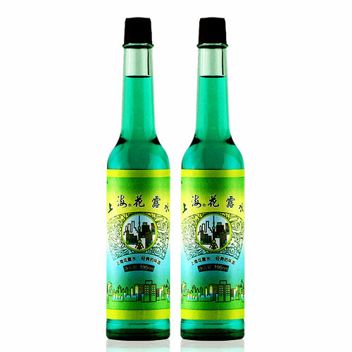 上海花露水195ml*2瓶 清凉沐浴拖地可用花香味经典玻璃瓶上海家化 - 封面