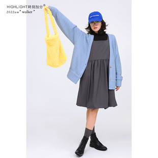 HIGHLIGHT加分22aw 黄色斑马线 环保皮草时髦可爱斜挎包 两色