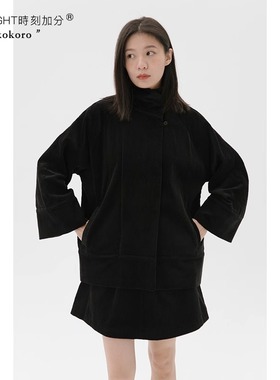 HIGHLIGHT加分23ss设计美学 新中式日系两种风格黑灯芯绒宽袖外套