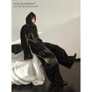 HIGHLIGHT加分24aw 黑色绵羊 大气场宽松柔软男女款灯芯绒廓形裤