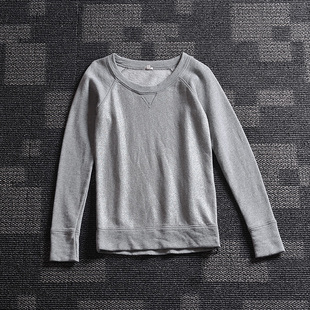 和前秀秋冬毛圈棉卫衣烫银 拉链 单穿内搭圆领长袖溜肩套头女装C8