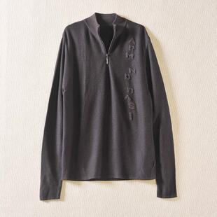 C5和前秀原单秋冬半开式羊毛针织衫毛衣立体字母套头长袖男装百搭