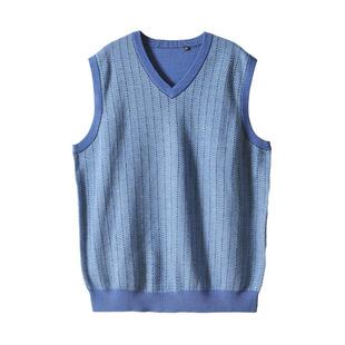 C5和前秀原单纯羊毛针织衫毛衣背心马甲实用百搭 V领套头无袖男装