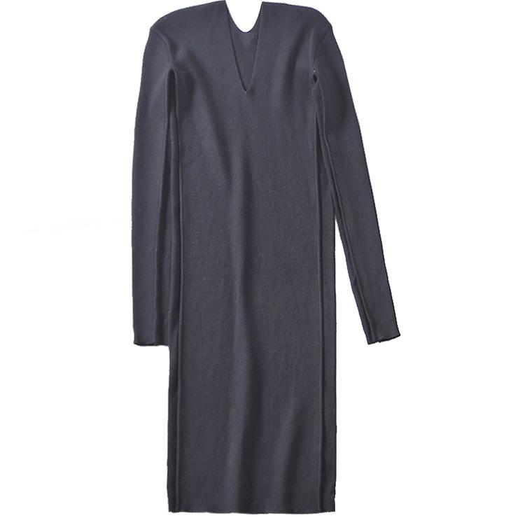 百搭包臀羊毛坑条针织女裙连衣裙