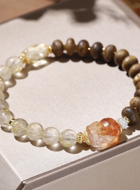 半山半水天然沉香手串女款多宝