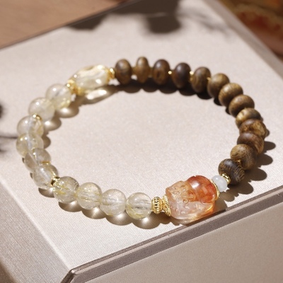 半山半水天然沉香手串女款多宝