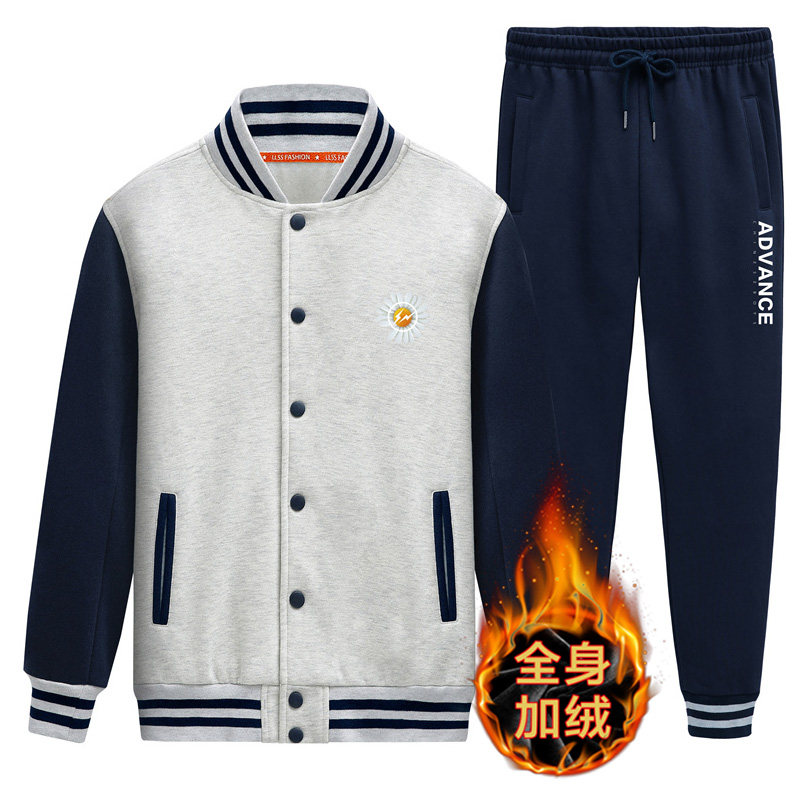 2020男冬季韩版青少年棒球衫外套卫衣套装A163-QQ8638-P95图片