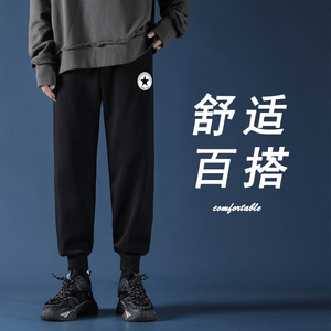 主推2020纯棉秋冬季加绒加厚卫裤潮男大码休闲A163加绒图片