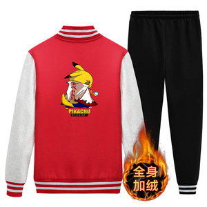 冬装套装帅气棒球服外套青少年休闲运动服两件套A163-QQ8682-P95图片