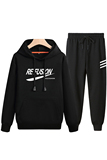 冬款加绒加厚卫衣卫裤男两件套连帽休闲运动服A163-MJ7703-P95，男装卫衣，星座211-1