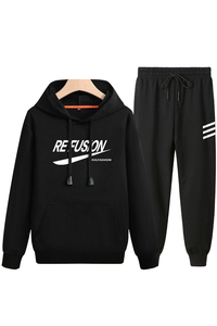 冬款加绒加厚卫衣卫裤男两件套连帽休闲运动服A163-MJ7703-P95图片