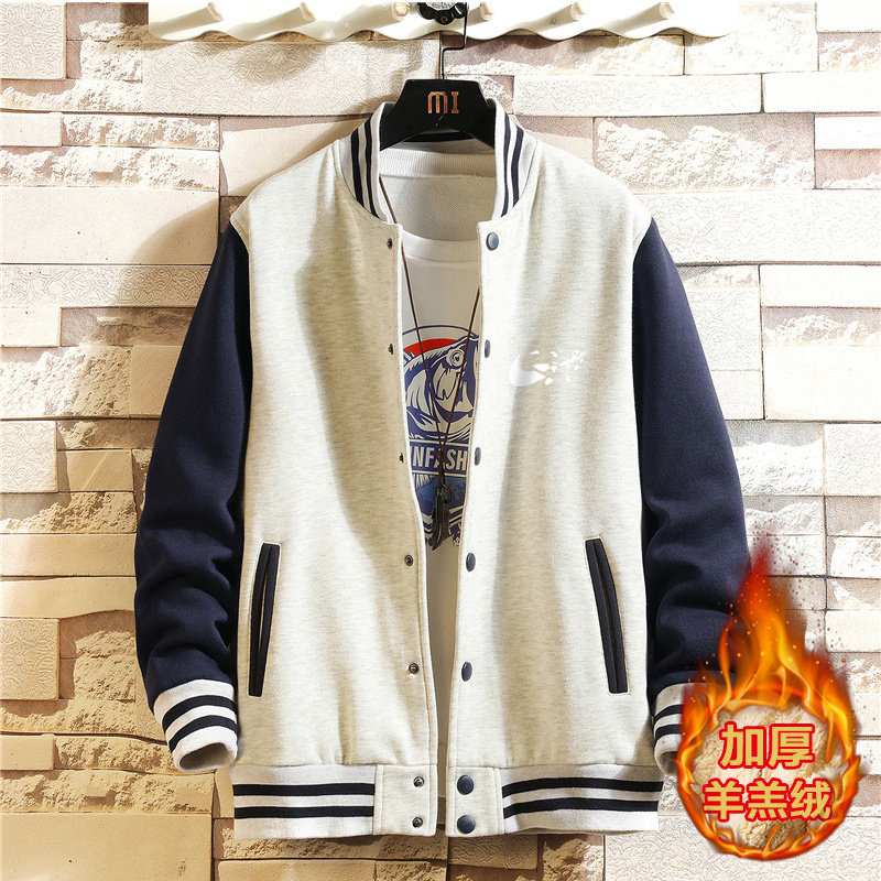 2021新款日系宽松大码棒球服情侣夹克男潮A163-BP385-P65图片