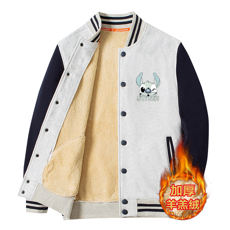 冬季棒球服休闲加厚加绒男士开衫外套A163-BP371-P65图片