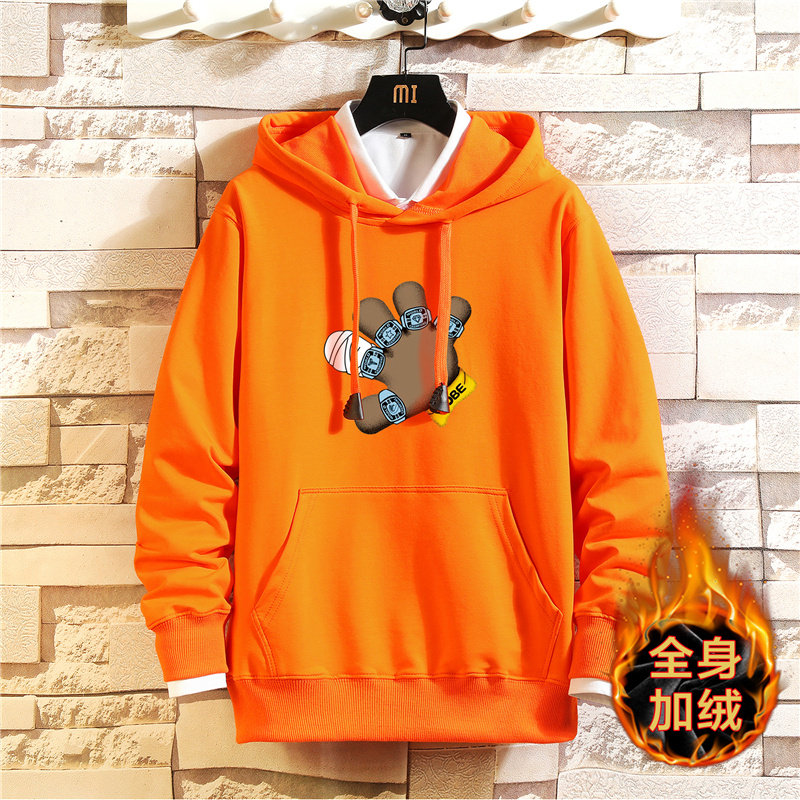 主推冬韩版潮流加绒卫衣男休闲纯棉保暖外套加厚A163-J7835-P55图片