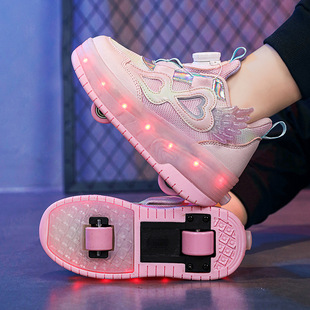 Children Girls Shoes With Wheels Skating Shoes Glowing Sport