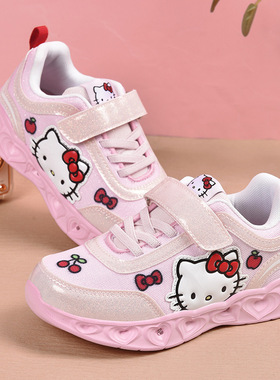 Hello Kitty Kids Fashion Sneakers for Girls Flashlight Shoes