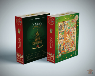 Kessing拼图「噗哒圣诞节快乐」1000片（烫金）