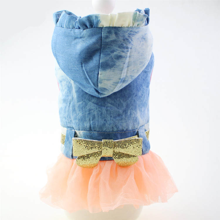 宠物衣服 狗狗服饰 比熊泰迪博美小型犬加厚加棉牛仔裙20新款变身