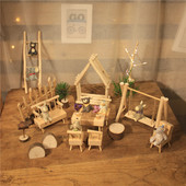 饰 zakka仰望星空小动物摆件玩偶树脂微景观搭配场景装 美物