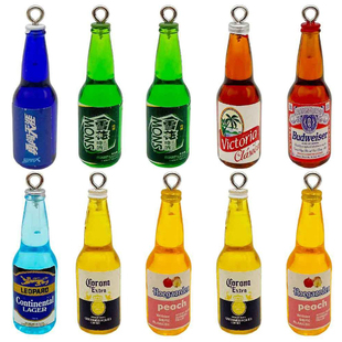 仿真diy酒瓶迷你树脂饰品配件啤酒小瓶子钥匙扣挂件项链耳环吊坠