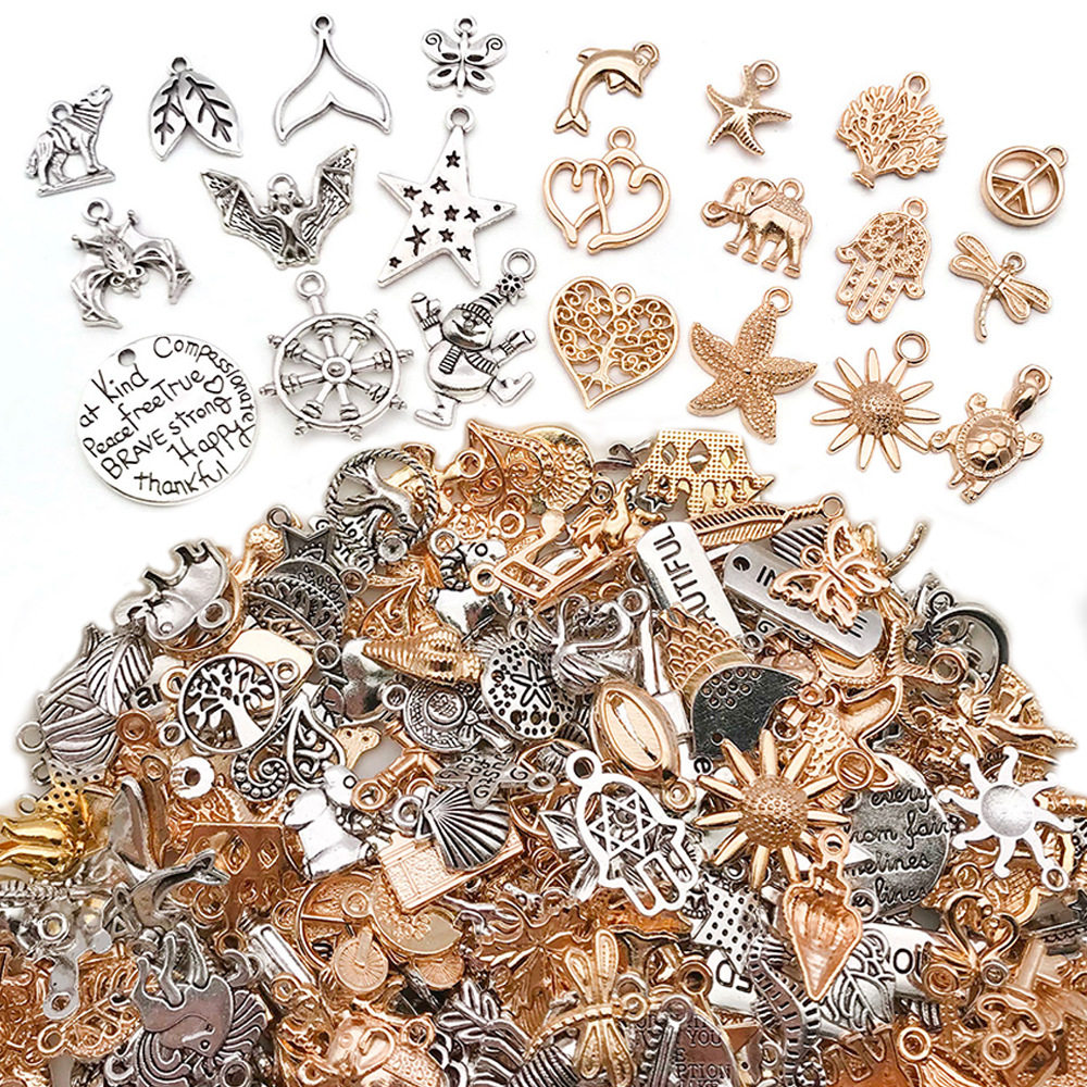 混kc金古银合金藏银色创意diy吊坠耳饰钥匙小挂件饰品配件材料