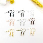 耳钩耳饰材料 50个 带珠耳勾配件 diy手工串珠金属铁制作耳圈耳环