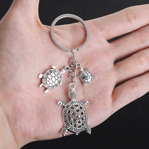 做旧乌龟海龟钥匙扣钥匙环包包挂件汽车钥匙链环挂件金属合金