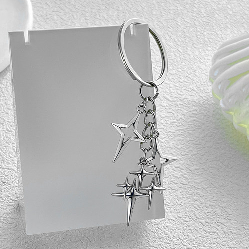 时尚新款合金星星月亮钥匙扣挂饰情侣男女包包挂坠可爱背包挂饰